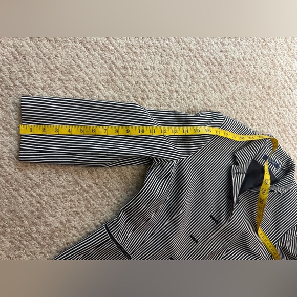 Chaps Jacket Sz 8 Womens Black and White Stripe Lined Blazer - Picture 15 of 15